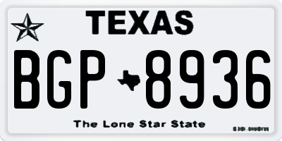 TX license plate BGP8936