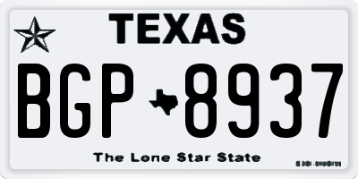 TX license plate BGP8937