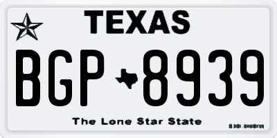 TX license plate BGP8939