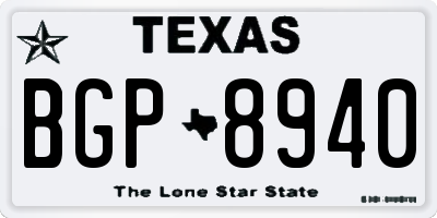 TX license plate BGP8940