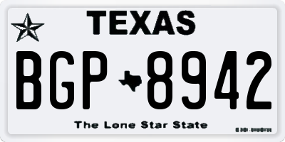TX license plate BGP8942