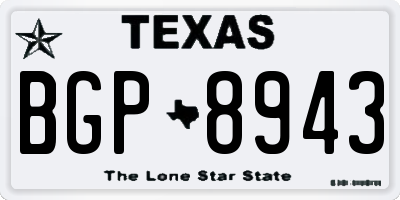 TX license plate BGP8943