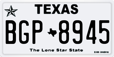 TX license plate BGP8945