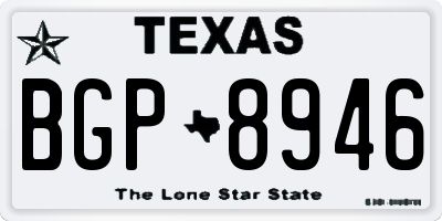 TX license plate BGP8946