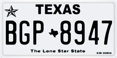 TX license plate BGP8947