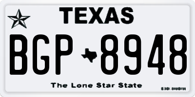 TX license plate BGP8948