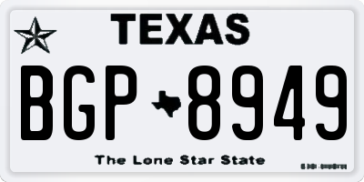 TX license plate BGP8949