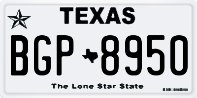 TX license plate BGP8950