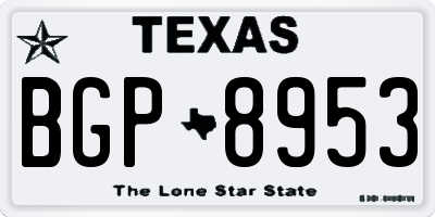 TX license plate BGP8953
