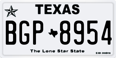 TX license plate BGP8954