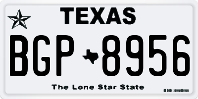 TX license plate BGP8956