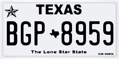 TX license plate BGP8959