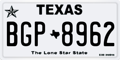 TX license plate BGP8962