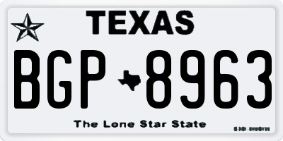 TX license plate BGP8963