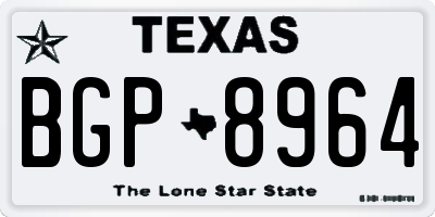 TX license plate BGP8964