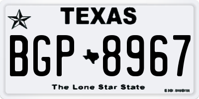 TX license plate BGP8967