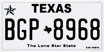 TX license plate BGP8968