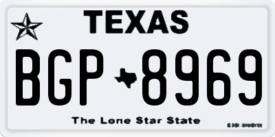 TX license plate BGP8969