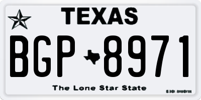 TX license plate BGP8971