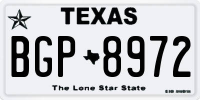 TX license plate BGP8972