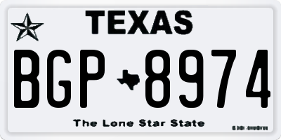 TX license plate BGP8974