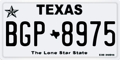 TX license plate BGP8975