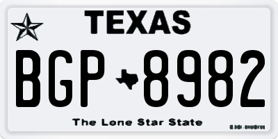 TX license plate BGP8982