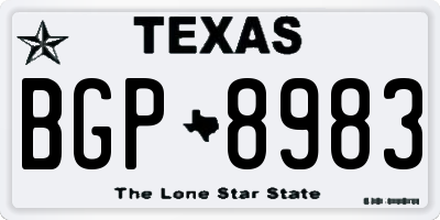 TX license plate BGP8983