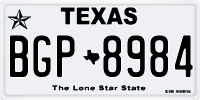 TX license plate BGP8984