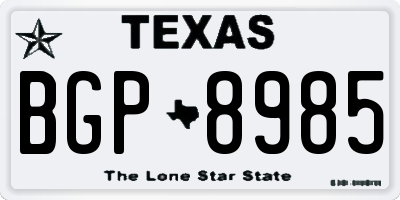 TX license plate BGP8985