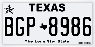 TX license plate BGP8986