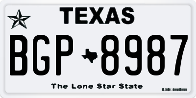 TX license plate BGP8987