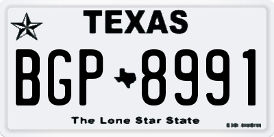 TX license plate BGP8991