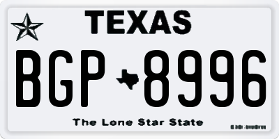 TX license plate BGP8996