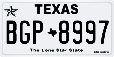 TX license plate BGP8997