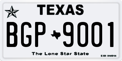 TX license plate BGP9001