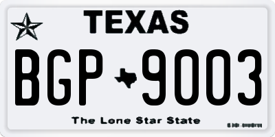 TX license plate BGP9003