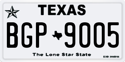 TX license plate BGP9005