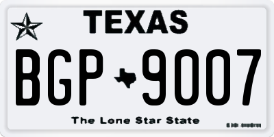 TX license plate BGP9007