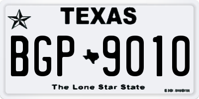 TX license plate BGP9010