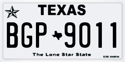 TX license plate BGP9011