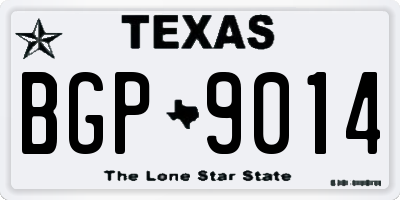 TX license plate BGP9014