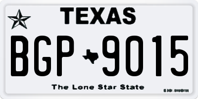 TX license plate BGP9015