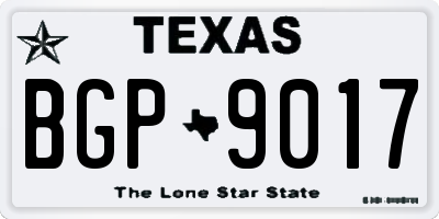 TX license plate BGP9017