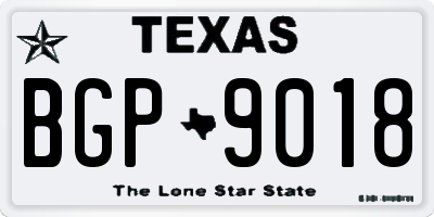 TX license plate BGP9018