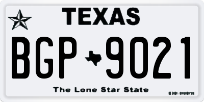 TX license plate BGP9021