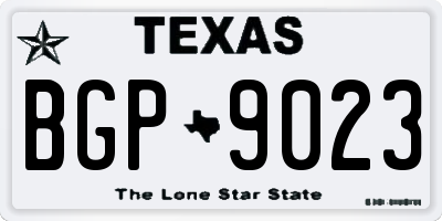 TX license plate BGP9023
