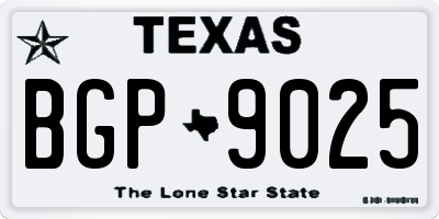 TX license plate BGP9025