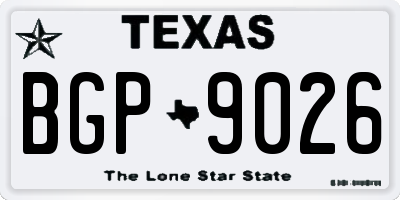 TX license plate BGP9026