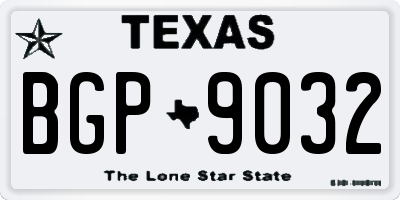 TX license plate BGP9032